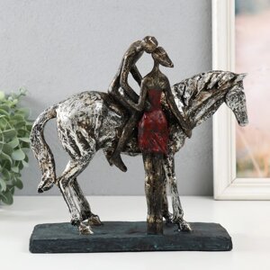Сувенир полистоун 'Поцелуй с принцем на коне' под металл 25х11,2х23 см