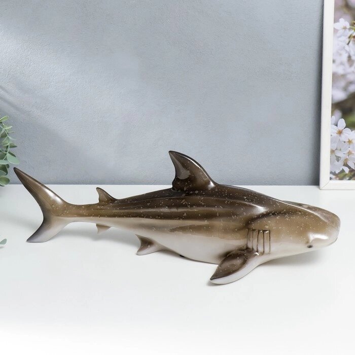 Сувенир полистоун свет 'Акула' 14х20,5х45 см от компании Интернет-магазин "Flap" - фото 1