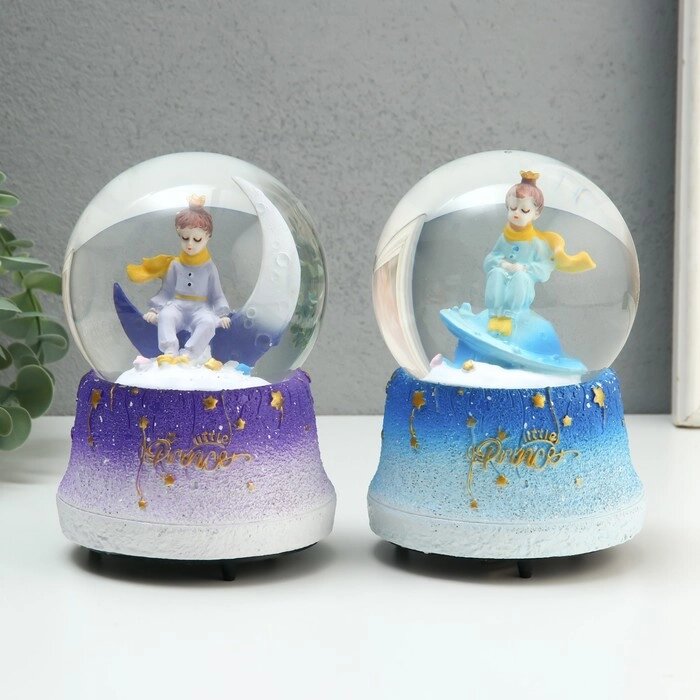 Сувенир полистоун водяной шар музыка и крутится 'Лунный принц' МИКС 10,5х10,5х15,5 см от компании Интернет-магазин "Flap" - фото 1