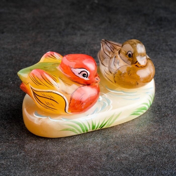 Сувенир 'Птички мандаринки', 9,5x7x4 см, селенит от компании Интернет-магазин "Flap" - фото 1