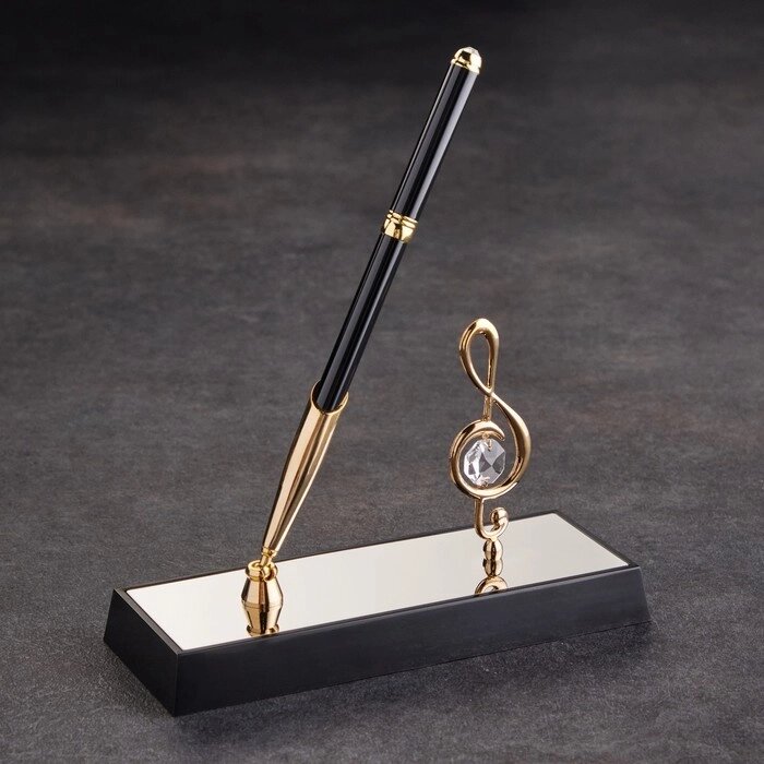 Сувенир Ручка на подставке ' Скрипичный ключ ', с 2 прозрачными хрусталиками 16 х 6 х 19 см от компании Интернет-магазин "Flap" - фото 1