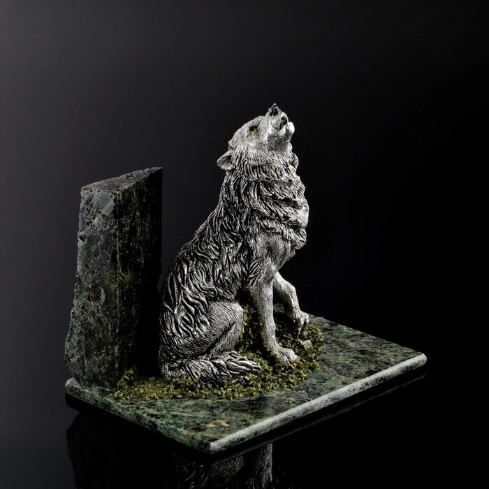 Сувенир 'Серый волк', 8х12х10 см, змеевик, гипс от компании Интернет-магазин "Flap" - фото 1