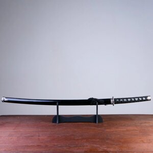 Сувенирное оружие 'Катана Хизока' 100 см, клинок 60 см, чёрная, на подставке