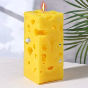 Свеча ароматическая декоративная 'Ажурная'желтый, 6х6х12 см, дыня