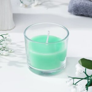 Свеча ароматическая в стакане АЛАНИЯ 'Зеленый чай'5,5 см