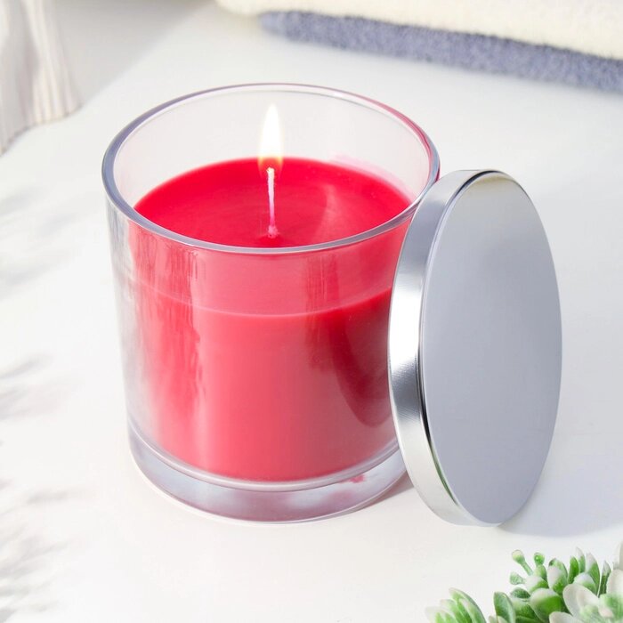 Свеча ароматическая в стакане 'Cherry Blossom', вишнёвый цвет, 10х10 см от компании Интернет-магазин "Flap" - фото 1