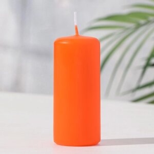 Свеча - цилиндр ароматическая 'Апельсин'4х9 см, 11 ч, 88 г, оранжевая