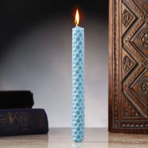 Свеча из вощины 'Спокойствие и внутренняя гармония'13х1,7 см, 1 ч, голубой