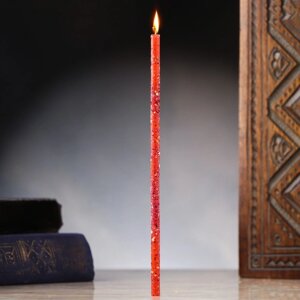 Свеча магическая восковая 'Гармония и блаженство'с розой, 16х0,6 см, красный