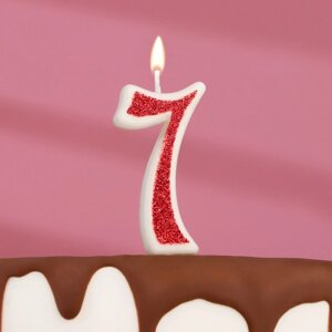 Свеча в торт на шпажке 'Рубиновая коллекция'цифра 7, 5,2 см, рубиновая