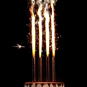 Свечи фонтаны для торта 'Золотые искры'17,5 см, 60 секунд, 4 шт