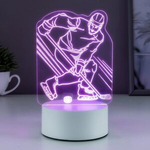 Светильник 'Хоккеист' LED RGB от сети 9,5х10,5х17 см