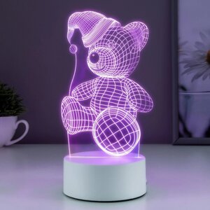 Светильник 'мишка в шапке' LED RGB risalux