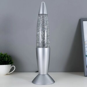 Светильник 'Тайфун' LED, лава, блёстки, серебро 35,5 см RISALUX