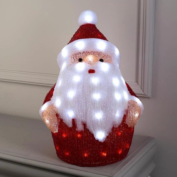 Светодиодная фигура 'Дед Мороз' 33 x 47 x 20 см, акрил, 40 LED, 220 В, свечение белое от компании Интернет-магазин "Flap" - фото 1