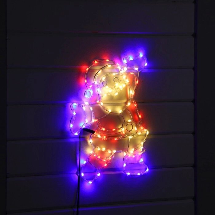 Светодиодная фигура 'Дед Мороз', 38 x 50 см, дюралайт, 100 LED, 220 В, свечение красное/зелёное/белое от компании Интернет-магазин "Flap" - фото 1