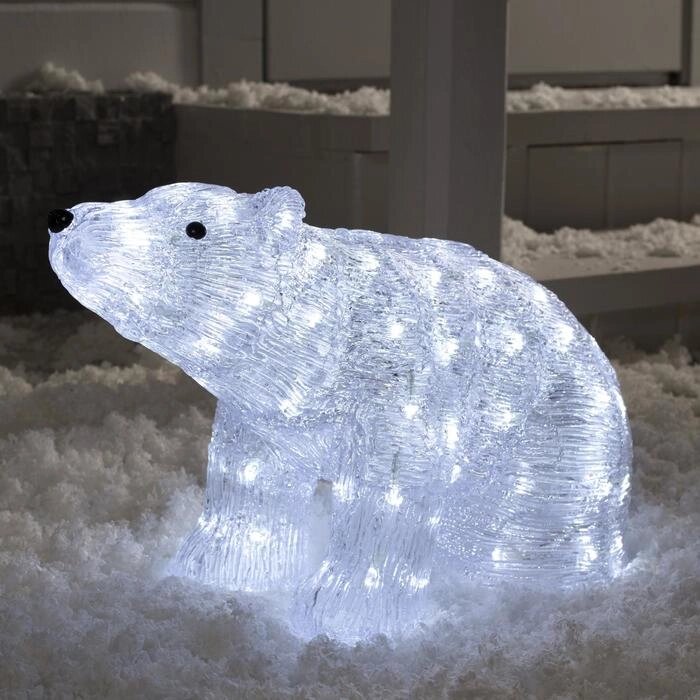 Светодиодная фигура 'Медведь' 53 x 30 x 18 см, акрил, 30 LED, 24 В, свечение белое от компании Интернет-магазин "Flap" - фото 1