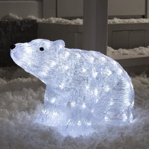 Светодиодная фигура 'Медведь' 53 x 30 x 18 см, акрил, 30 LED, 24 В, свечение белое