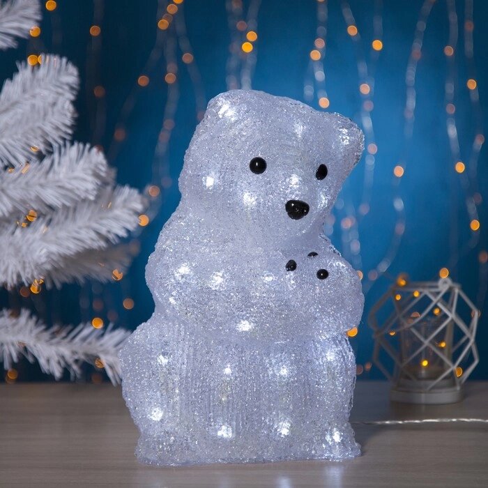 Светодиодная фигура 'Медведица' 22 x 30 x 22 см, акрил, 40 LED, 220 В, свечение белое от компании Интернет-магазин "Flap" - фото 1