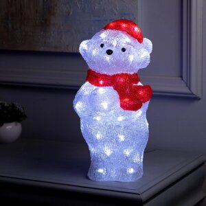 Светодиодная фигура 'Медвежонок' 19 x 36 x 18 см, акрил, 50 LED, 220 В, свечение белое