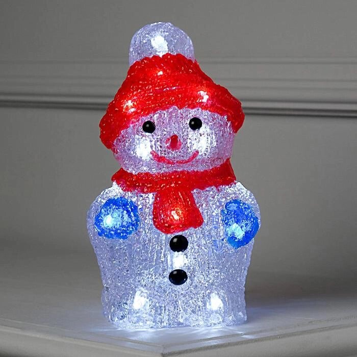 Светодиодная фигура 'Снеговик' 11 x 22 x 11 см, акрил, 24 LED, батарейки ААх2 (не в комплекте), свечение белое от компании Интернет-магазин "Flap" - фото 1