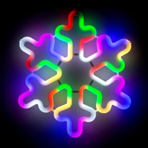 Светодиодная фигура 'Снежинка' 30 см, пластик, 220 В, свечение мульти
