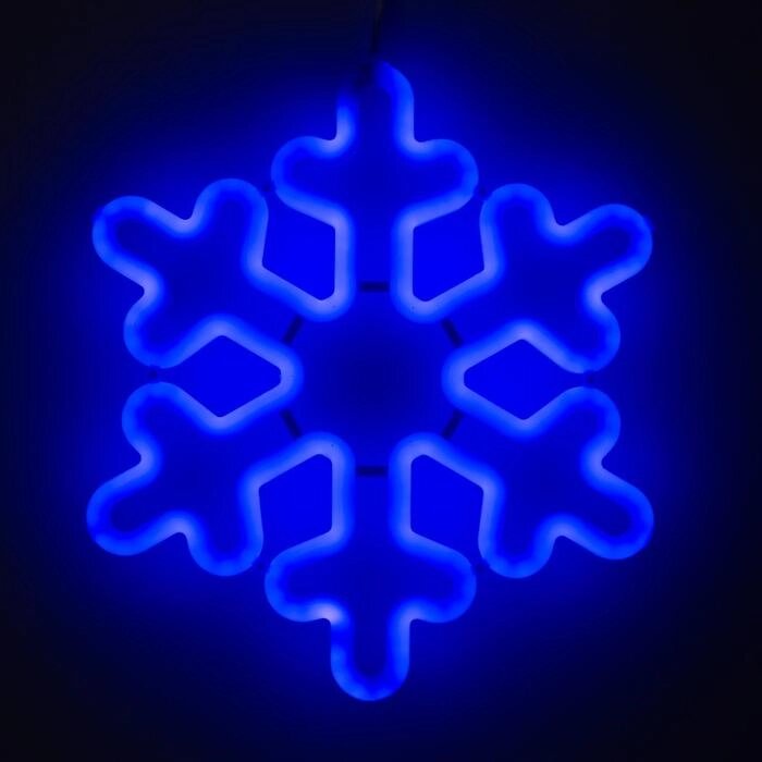 Светодиодная фигура 'Снежинка' 30 см, пластик, 220 В, свечение синее от компании Интернет-магазин "Flap" - фото 1