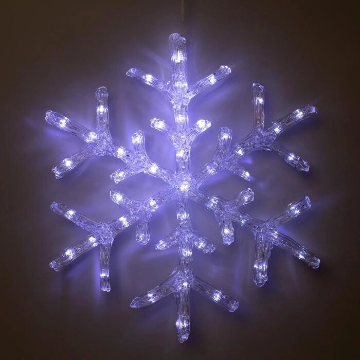 Светодиодная фигура 'Снежинка' 39 см, акрил, 50 LED, 220 В, свечение белое от компании Интернет-магазин "Flap" - фото 1