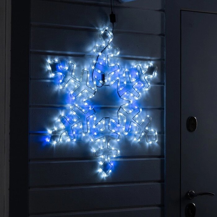 Светодиодная фигура 'Снежинка', 78 см, дюралайт, 168 LED, 220 В, мерцание, свечение синий/белый от компании Интернет-магазин "Flap" - фото 1