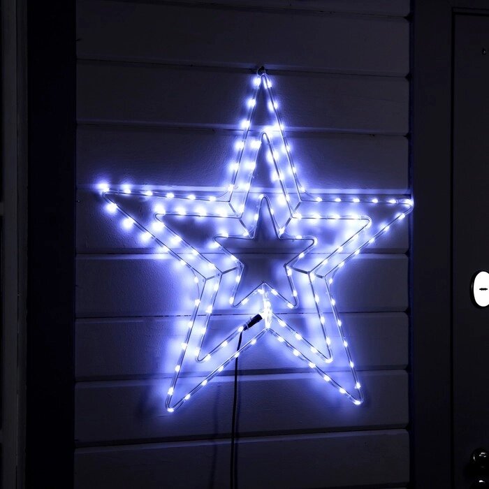 Светодиодная фигура 'Звёзды', 80 см, дюралайт, 120 LED, 220 В, мигание, свечение белое от компании Интернет-магазин "Flap" - фото 1