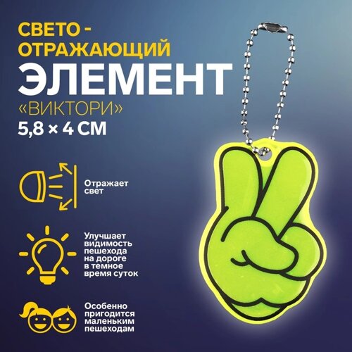 Светоотражающий элемент 'Виктори'двусторонний, 5,8 x 4 см, цвет МИКС (комплект из 5 шт.)