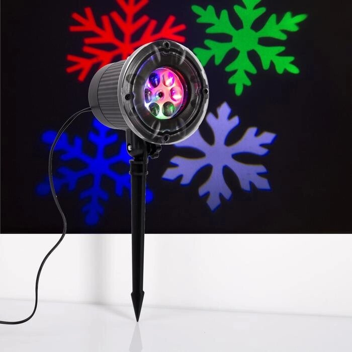 Световой прибор 'Цветные снежинки', IP65, свечение мульти, 12 В от компании Интернет-магазин "Flap" - фото 1