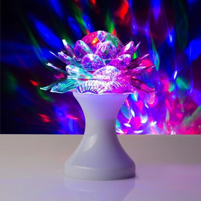 Световой прибор 'Цветок' 12.5 см, свечение RGB, 220 В, белый от компании Интернет-магазин "Flap" - фото 1