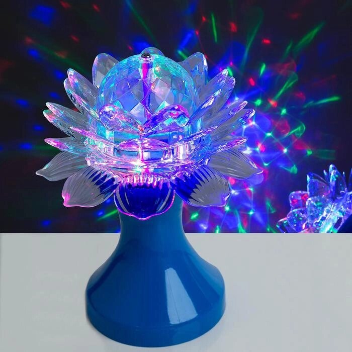 Световой прибор 'Цветок' 12.5 см, свечение RGB, 220 В, синий от компании Интернет-магазин "Flap" - фото 1