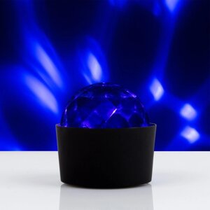 Световой прибор 'Мини диско-шар' 8 см, реакция на звук, свечение RGB, 5 В