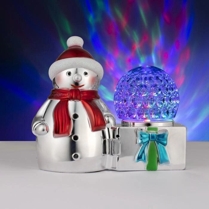 Световой прибор 'Снеговик с шаром' 10 см, свечение RGB, 220 В от компании Интернет-магазин "Flap" - фото 1