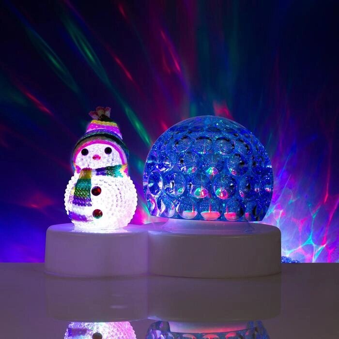 Световой прибор 'Снеговик с синим шаром' 9.5 см, свечение мульти, 220 В от компании Интернет-магазин "Flap" - фото 1