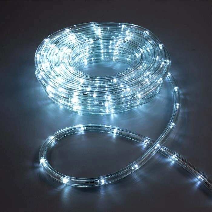 Световой шнур Luazon Lighting 10 мм, IP65, 10 м, 24 LED/м, 220 В, 8 режимов, свечение белое от компании Интернет-магазин "Flap" - фото 1