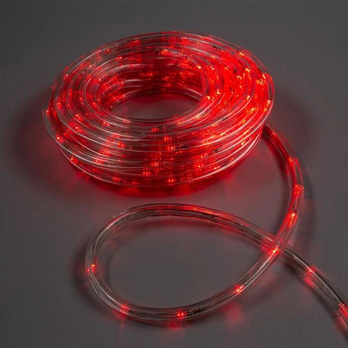 Световой шнур Luazon Lighting 10 мм, IP65, 10 м, 24 LED/м, 220 В, 8 режимов, свечение красное от компании Интернет-магазин "Flap" - фото 1