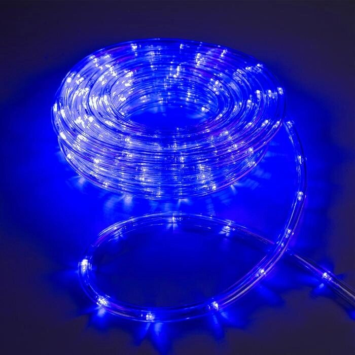 Световой шнур Luazon Lighting 10 мм, IP65, 10 м, 24 LED/м, 220 В, 8 режимов, свечение синее от компании Интернет-магазин "Flap" - фото 1