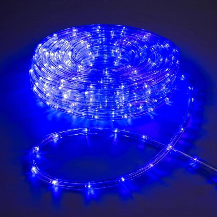 Световой шнур Luazon Lighting 10 мм, IP65, 20 м, 24 LED/м, 220 В, 8 режимов, свечение синее от компании Интернет-магазин "Flap" - фото 1