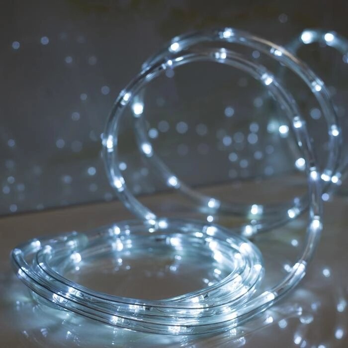 Световой шнур Luazon Lighting 10 мм, IP65, 5 м, 24 LED/м, 220 В, 8 режимов, свечение белое от компании Интернет-магазин "Flap" - фото 1