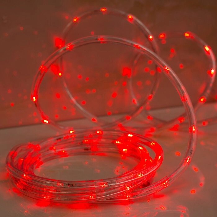 Световой шнур Luazon Lighting 10 мм, IP65, 5 м, 24 LED/м, 220 В, 8 режимов, свечение красное от компании Интернет-магазин "Flap" - фото 1