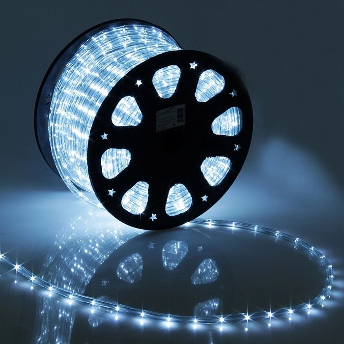 Световой шнур Luazon Lighting 11 мм, IP65, 100 м, 24 LED/м, 220 В, 2W, постоянное свечение, свечение белое от компании Интернет-магазин "Flap" - фото 1