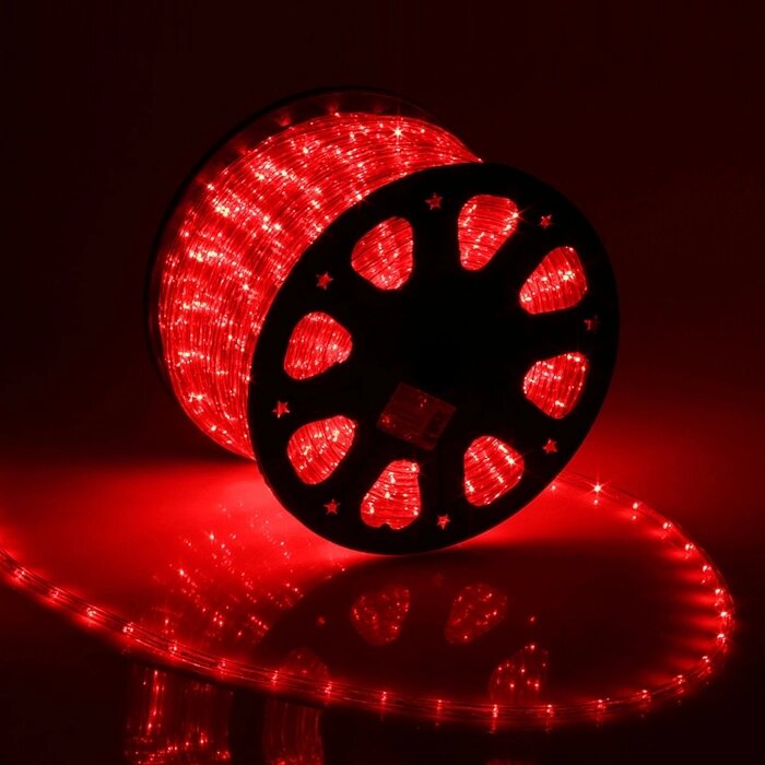 Световой шнур Luazon Lighting 11 мм, IP65, 100 м, 24 LED/м, 220 В, 2W, постоянное свечение, свечение красное от компании Интернет-магазин "Flap" - фото 1