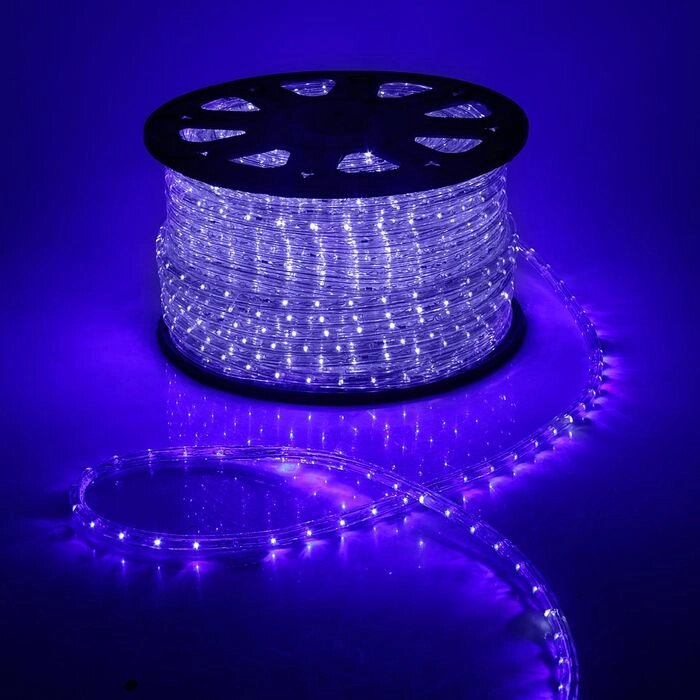 Световой шнур Luazon Lighting 13 мм, IP65, 100 м, 36 LED/м, 220 В, 2W, мерцание, свечение синее/белое от компании Интернет-магазин "Flap" - фото 1