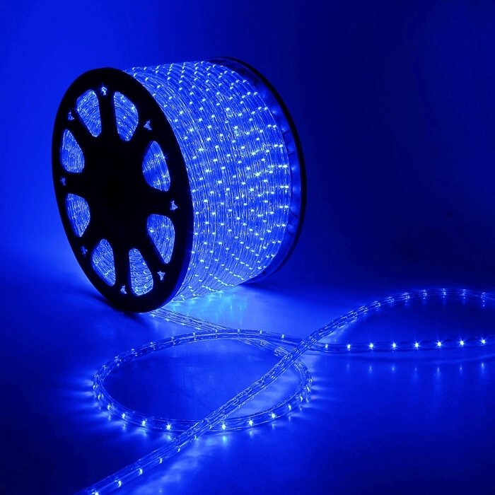 Световой шнур Luazon Lighting 13 мм, IP65, 100 м, 36 LED/м, 220 В, 2W, постоянное свечение, свечение синее от компании Интернет-магазин "Flap" - фото 1