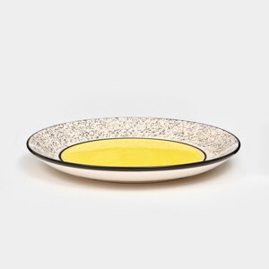 Тарелка керамическая 'Персия'плоская, 25 см, жёлтая, 1 сорт, Иран