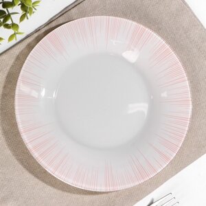 Тарелка стеклянная 'Фокус'd19,5 см, цвет розовый