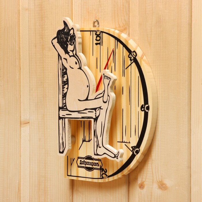 Термометр для бани 'В здоровом теле-здоровый дух', деревянный, 19 х 13,5 см, Добропаровъ от компании Интернет-магазин "Flap" - фото 1